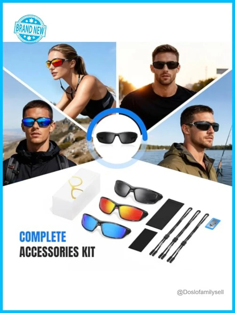Polarized Sports Sunglasses for Men - Wrap Around UV Protection for Cycling